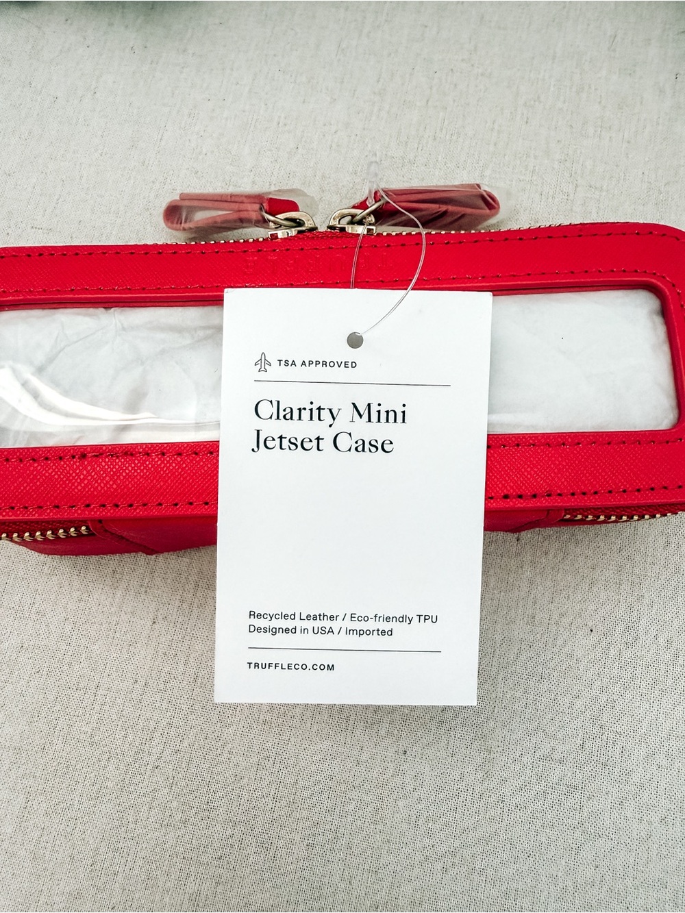 Truffle Clarity Mini Jetset Case Red TSA Approved Travel Case NWT - Picture 5 of 5
